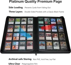 Elegant 1024 Capacity Trading Card Binder - Acid-Free Side Loading Case in Black - Image 5
