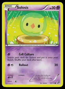 Pokemon Card Solosis 55/114 Black and White - Image 1