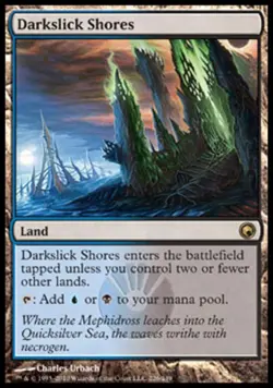 Darkslick Shores -Foil Medium Play MTG Scars of Mirrodin - Image 1