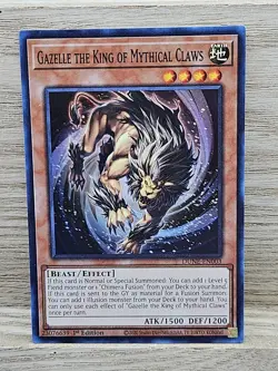 Gazelle The King Of Mythical Claws DUNE-EN003 1st Ed SR Yugioh Card TCG (31) - Image 1