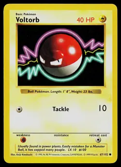 Pokemon Card - Voltorb Base Set (Shadowless) 67/102 Common - Image 1