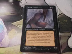 Magic The Gathering ICE AGE INFERNAL DENIZEN black 1996 Vintage - Image 1