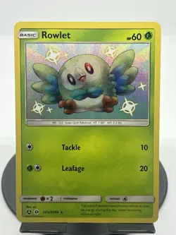 Pokemon TCG Rowlet SV2/SV94 Hidden Fates: Shiny Vault Holo Rare NM - Image 1