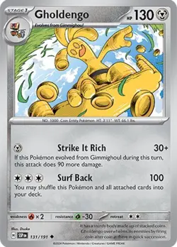 Gholdengo 131/191 Reverse Holo Uncommon LP-NM - Pokemon S&V Surging Sparks SSP - Image 3