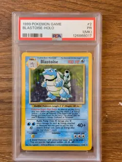 1999 Pokemon Base Game PSA 1 Blastoise Holo #2 Unlimited WOTC - FRESH SLAB - Image 1