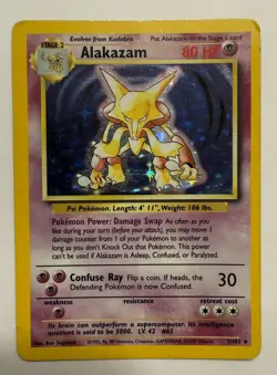 Alakazam Pokemon Base Set Holo Rare 1/102 - Image 1