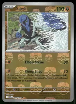 Sawk (Master Ball Pattern) 049/086 Uncommon Holo NM Pokemon SV: White Flare - Image 1