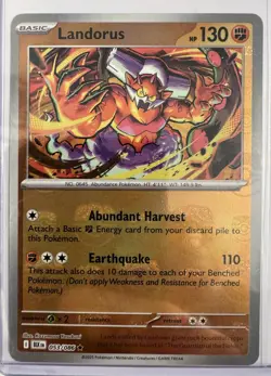 Pokemon TCG Landorus (Master Ball Pattern) Rare SV: Black Bolt 053/086 NM Holo - Image 1