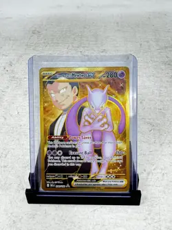 Team Rocket’s Mewtwo EX Gold 240/182 Destined Rivals English Pokemon TCG - Image 1