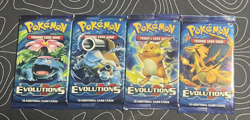 Pokemon XY Evolutions Booster Pack Art Set - 4 Packs NEW SEALED - Image 1