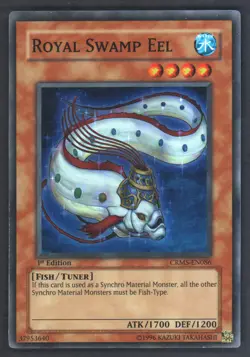 YugiOh Royal Swamp Eel CRMS-EN086 Super Rare 1st Edition Unplayed NM-M - Image 1