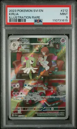 PSA 9 Mint Kirlia 2023 Paradox Rift Holo Rare Pokemon Card - Image 1