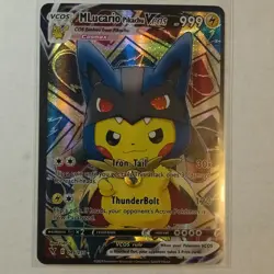M Lucario Pikachu Pokemon Fan Art Custom Card - Image 1