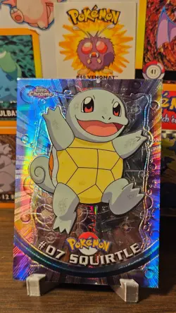 2000 Topps Chrome Squirtle Spectra HOLO Variant Pokemon Card #07 RARE - HP - Image 1