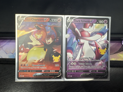 Pokemon celebrations promo cards Dark Sylveon v and Lance's Charizard - Image 1