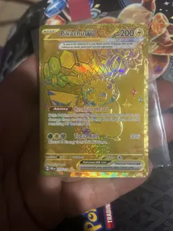 Pokemon TCG Prismatic Evolutions Pikachu EX Gold Hyper Rare Card 179/131 - Image 3