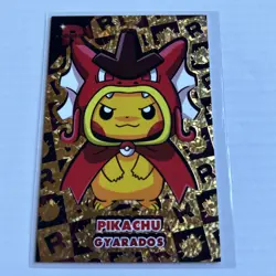 Pikachu Poncho Gyarados Pokemon Card - Image 1