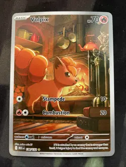Vulpix 138/132 Me01: Mega Evolution Holo Pokemon Card Full Art Fire Type - Image 1