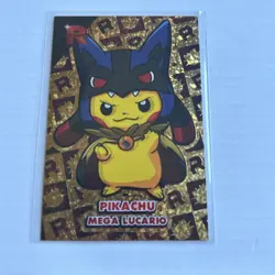 Pikachu Poncho Mega Lucario Gold Holo Team Rocket Card Database Peru Pokemon - Image 1