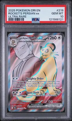 Pokemon TCG Team Rocket's Persian EX Destined Rivals 219/182 PSA 10 GM - Image 1