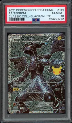 2021 Pokemon Celebrations Classic Collection Zekrom 114/114 PSA 10 Gem Mint - Image 1