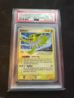 2007 Pokemon promo Gold star Jolteon PSA 8 #101 - Image 1
