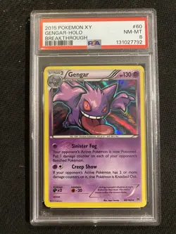 2015 POKEMON XY BREAKTHROUGH #60 GENGAR-HOLO PSA 8 - Image 1