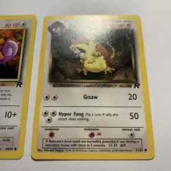 Dark Raticate 51/82 & Rattata 66/82 Team Rocket Pokemon TCG WotC 1999-2000 (D) - Image 3