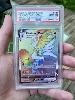 Pokemon Cinderace VMAX Rebel Clash Secret Rare Full Art 194/192 PSA 10 Gem Mint - Image 1