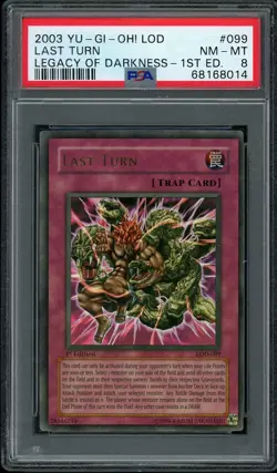 2003 Yu-Gi-Oh! 1st Edition LOD-099 Last Turn - PSA 8 NM-MINT Ultra Rare - Image 1