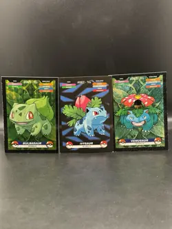 Bulbasaur Ivysaur Venusaur Prism Holofoil Creasler Cards Pokemon Set Of 3 - Image 1