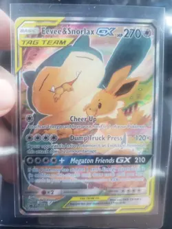 2 Rare Pokemon Eevee and snorlax TAG TEAM Cards - Image 4