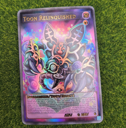 Toon Relinquished Yugioh Full Art Goddess Story Trading Card Holo Alt - Image 3
