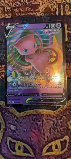 Mew V 113/264 ultra rare Pokemon Card Half Art Holo Rare Fusion Strike Mint - Image 1