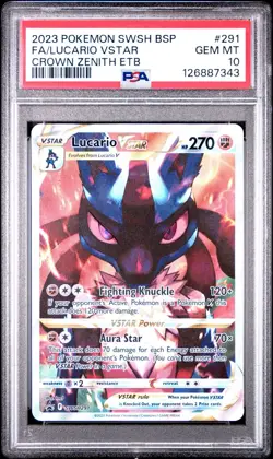 Lucario VSTAR SWSH291 PSA 10 Gem Mint Crown Zenith ETB Promo Pokemon Card 🔥🔥 - Image 1