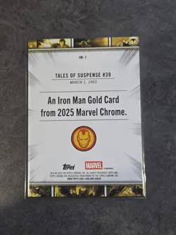 Iron Man Gold Card - IM-1 Tales of Suspense - 2025 Topps Chrome - Marvel - Image 2