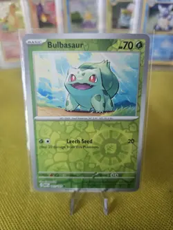 151 Bulbasaur Reverse Holo Pokemon Card NM 001/165 - Image 1