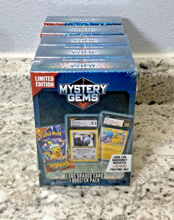Pokemon TCG: Limited Edition Mystery Gems (1 Graded Card, 1 Booster Pack) X5 - Image 1