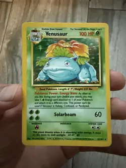 Venusaur Holo Base Set Rare Card 15/102 Unlimited Pokemon TCG - Image 1