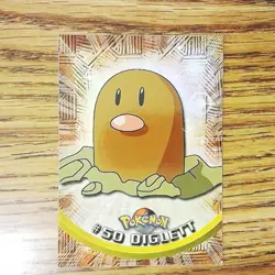 DIGLETT 50 TOPPS Pokemon Rainbow Holo Foil Card - TEXTURED w/Rays - Image 2