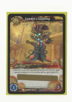 WOW TCG LANDRO'S LICHLING UNSCRATCHED LOOT CARD War of The Elements 1/3 - Image 1