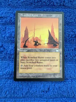 MTG - Scorched Ruins - RARE, LP, Bordered, Regular, Land - Weatherlight - - Image 1