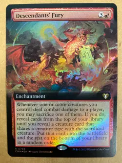 MTG 1x FOIL EXTENDED ART Descendants' Fury # 766 Commander Masters Magic x1 NM - Image 1