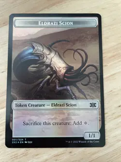 MTG Cat Dragon (019) Eldrazi Scion Token (001) Double Masters 2022 FOIL NM/M - Image 2