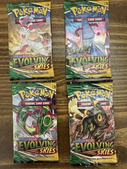 SEALED Pokemon Sword & Shield Evolving Skies Booster Pack Lot - 4 Count - Image 1