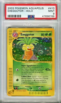 PSA 9 MINT Pokemon EXEGGUTOR Holo Rare 2003 Aquapolis H10/H32 WOTC SWIRL! - Image 1