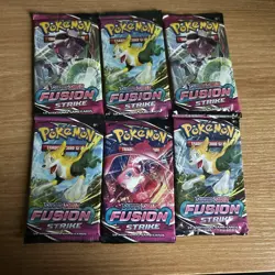 New And Sealed Pokemon Fusion Strike Booster Pack Lot Of 6 - Image 1