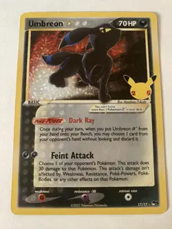 Umbreon Gold Star 17/17 Celebrations Classic Collection Holo Pokemon TCG - Image 1