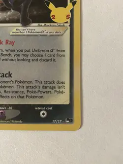 Umbreon Gold Star 17/17 Celebrations Classic Collection Holo Pokemon TCG - Image 5