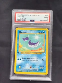 Pokemon Cards: 1st Edition Neo Destiny Common: Mantine 74/105: PSA 9 - Image 1